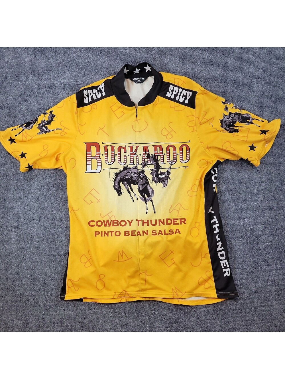 Vintage Pearl Izumi Buckaroo Salsa Cycling Jersey Mens Large Yellow Bike 494